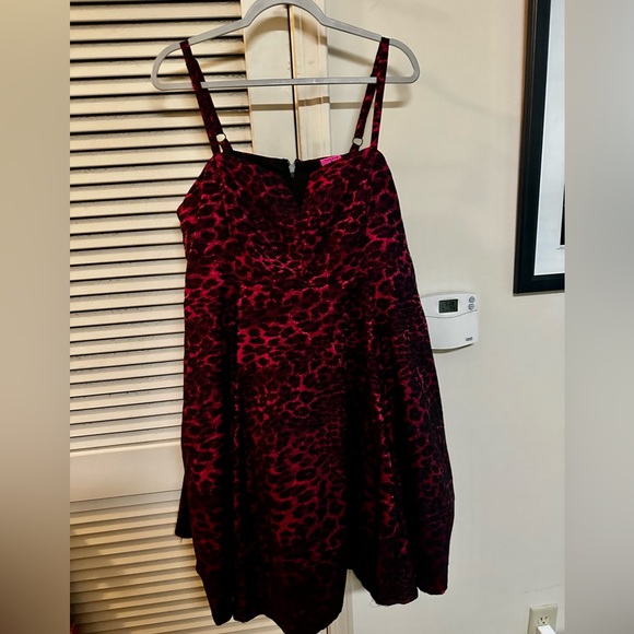 Betsy Johnson mini Babydoll Dress Pink Leopard - Picture 11 of 12